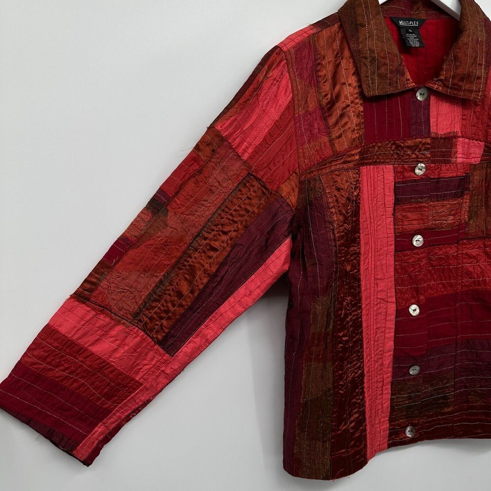 Vintage Multiples Jacket Quilted Patchwork Size L… - image 2
